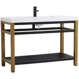 Elegant Decor Raya 48 Single Resin Top Metal Bathroom Vanity In Gold And Black