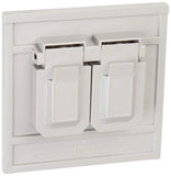 Leviton 4986GY 1Gang Duplex Device Wallplate Cover, Oversize, WeatherResistant, Thermoplastic, Device Mount, Horizontal, Gray