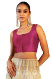 Soch Womens Magenta Taffeta Sleeveless Blouse