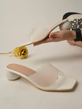 Shoetopia Clear Strap Solid White Block Heels For Women & Girls /Uk4,White,4,B0BZPSRX7D