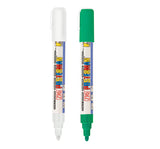 Zig POSTERMAN Medium TIP SIZE: 2 mm [White & Green Special combo set] Never Fade Quick Dry and Permanent Works on Rocks Painting