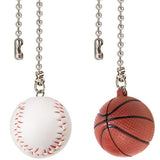 Akahttbn Ceiling Fan Chain Pulls Decorative Extension 12 Inches Baseball and Basketball Extender Ornaments Pendant Fan Pulls Set