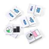 hand2mind Plastic Fraction Dominoes Game Tiles, Montessori Math Materials for Kids to Learn Decimal and Fraction Equivalence Mat