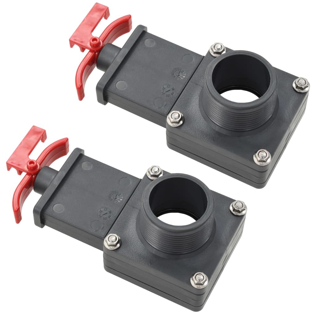 Vidaxl Sturdy Chlorine-Resistant 1.5' Abs Pool Gate Valve With Locking Clip - Flexible Water Control & Leak-Proof Maintenance, Includes 2 Pool Valves,Pool & Spa Replacement Parts