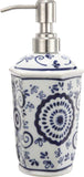 Benjara Elegantly Crafted Bath Accessories, Set Of 4, Blue And White