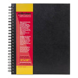 Creative Mark Double Wire Spiral Bound Field Sketch Book [160 Pages 9 x 12], Black Embossed Leatherette Journal, Light Cream 