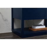 Elegant Decor Larkin 42 Solid Wood Mdf Single Bathroom Vanity In Blue