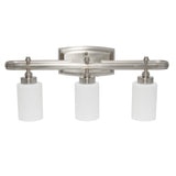 All The Rages Essentix 3-Light Metal Vanity Fixture With Opaque Shade In Nickel