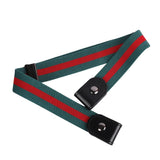 Carl Vinson Unisex Elastic Waist Belt For Pants Simple Decorative Adjustable Waist Accessory Green And Red