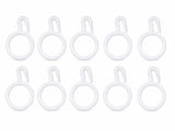 Plastic Curtain Ring with Hook, White Pack of 100