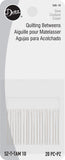 Dritz 56B10 Quilting Betweens Hand Needles, Size 10 (20Count), Nickel