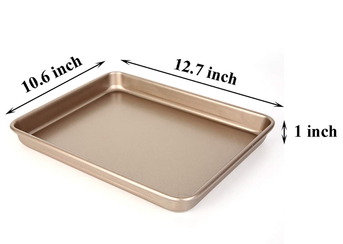 13 Inch Baking Pans Nonstick Set of 2, Walooza 13 X 11 X 1 Inch Cookie Sheet Replacement Toaster Oven Tray