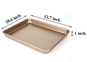 13 Inch Baking Pans Nonstick Set of 2, Walooza 13 X 11 X 1 Inch Cookie Sheet Replacement Toaster Oven Tray
