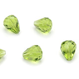 24pcs Adabele Austrian 12mm Faceted Teardrop Loose Crystal Beads Light Olivine Green Compatible with 5500 Swarovski Crystals Pre