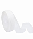 BEAUTOPE 1 Inch 50 Yards Sheer Organza Ribbon Chiffon Ribbon for Gift Wrapping Wedding Bouquet Crafts (White)