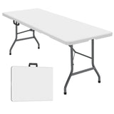 Generic 6 ft Folding Table, Foldable Dining Table, White Plastic Table, Lightweight Portable Table, Industrial Workbench for Ind