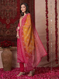 Gosriki Women'S Rayon Viscose Printed Straight Kurta With Pant & Dupatta (Subhi Pink-Vks04-Gs_Xl_Pink_X-Large),Pink,,B0DV4D1MG6