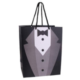 HEAVENGLOW 5X Tuxedo Groomsmen Thank You Gift Bags Black Wedding Bridal Party Favour