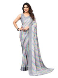 Satrani Womens Printed Georgette Saree (3185S2280N_Light Grey & Multi3)