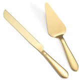 Eisinly Wedding Cake Cutting Set, Cake Knife and Server Set, 2Pcs Gold