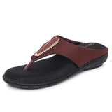 Ortho Joy Fancy Doctor Slippers | Stylish Chappal For Women | Comfortable Flat Sandals For Women Stylish (Brown),Brown,3,B09VT85X95
