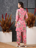 Anni Designer Women'S Cotton Blend Printed Ethnic Co-Ord Set (Ambhiya Pink_Xxl_Pink_Xx-Large),Pink,2XL,Cotton Blend,Regular,