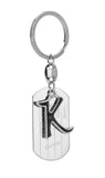 Caristo English Alphabet Letter K (Kc2) Silver Metal Name Keychain For Car Bike Men Women Kids