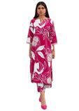 Anni Designer Women'S Cotton Blend Straight Printed Kurta With Pant (Anaar-Pink_Xl_Pink_X-Large),Pink,XL