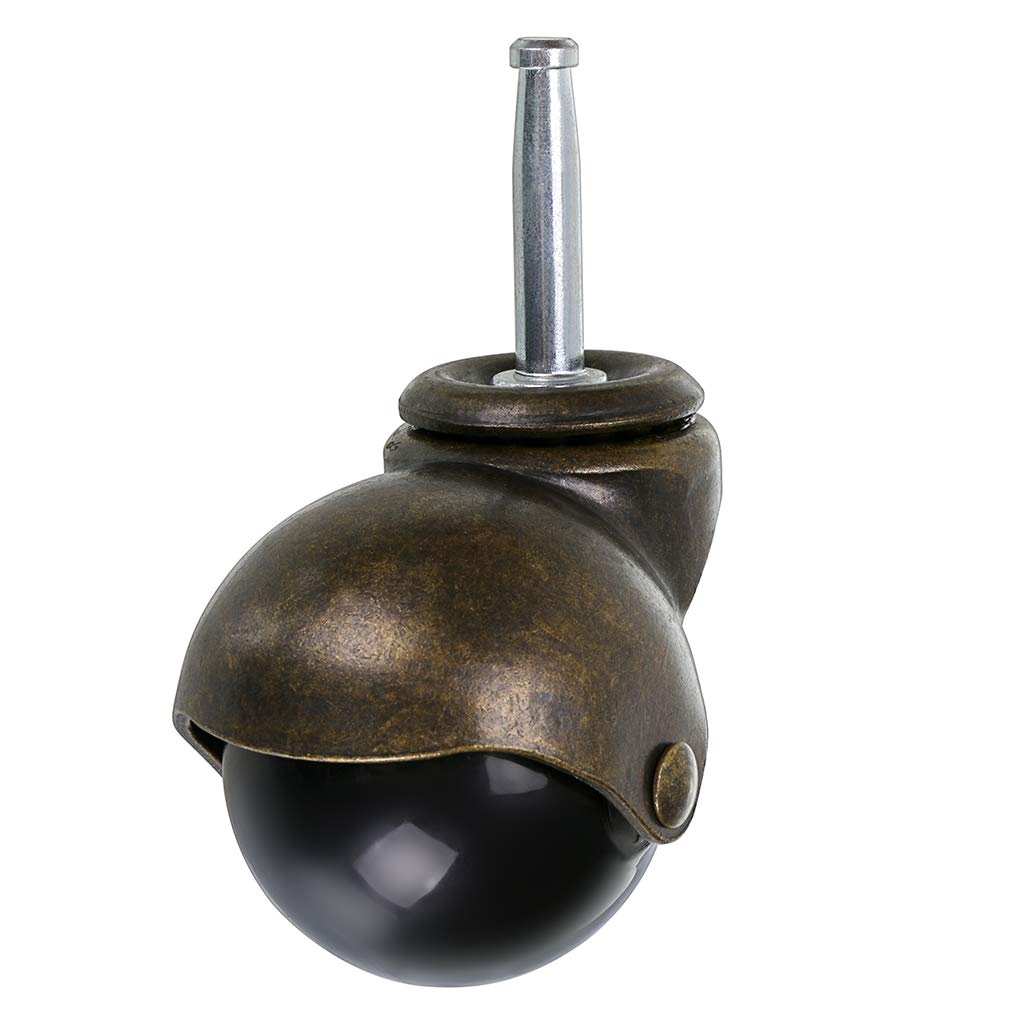 Skelang 2 Inch Ball Caster Stem Caster Wheel with Sockets, Vintage Antique Swivel Caster for Furniture, Sofa, Wood Chair, Cabine