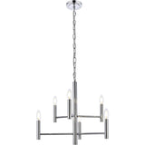 Living District Carmella 6-Light Mid-Century Metal Pendant In Chrome