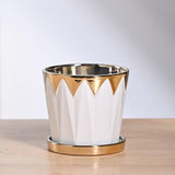 Ugaoo Crown Ceramic Pot 5 Inch | Ceramic Pots For Indoor Plants | Flower Pot For Garden Ceramic | Ceramic Planters For Home De