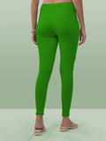 Lyra Women Solid Premium Cotton Ankle Length Leggings | Mid-Waist | Fashionwear Lime L