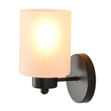 KENMI Metal Sconces Wall Lighting with Clear Glass Shade, Bathroom Vanity Light Matte Black Wall Sconce, Modern Wall Light Fixtu