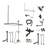 Kingston Brass CCK1145PX Vintage Clawfoot Tub Faucet Package with Shower Enclosure, 57 (L) x 36-3/8 (W) x 30-1/2 (H), Oil Rubbed