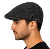 Yanwenx Unisex Denim Newsboy Cap, Cotton Flat Ivy Gatsby Hat, Classic Cabbie Driving Beret Cap For Men & Women, Casual Vintage S