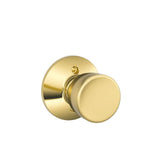 SCHLAGE Bell Knob NonTurning Lock, Bright Brass (F170 BEL 605)