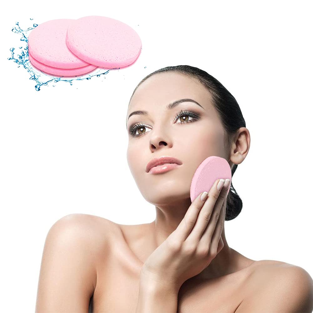 120 Pcs Facial Sponges Compressed,Face Cleansing Sponge,Makeup Removal Sponge Pads,Exfoliating Wash Round Sponge for Women,Girls