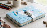 HEBEZON Unicorn Password Lock Diary for Girls with 3 Digit Combination Lock, Cute Secret Journal Notebook for Kids Writing,Schoo