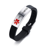 HEABY Medical Alert ID Bracelet Laser Engraved TYPE 2 DIABETES Adjustable Wristband for Men Women Emergency First Aid