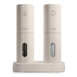 LARS NYSM Electric Salt and Pepper Grinder Set I Automatic Salt and Pepper Mills with Adjustable Ceramic Grinder I USB Rechargeable Electric Spice Grinder Set (Buttercream)-New