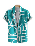 LookMark Men's Cotton Blend Casual Beach Wear Shirts | Stylish Printed Shirts for Men | Comfortable Summer Wear | Party Vacation & Daily Casuals (Pack of 2) (Printed Shirt ADAM Black-ADAM Blue-L),Black-Blue-01
