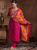 Libas Women'S Silk Blend Kurta Sets (36985_Pink_Xl)