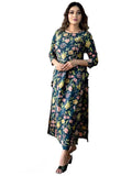 Gosriki Women'S Cotton Blend Printed Straight Kurta With Pant (Tilak Green-Nw-Gs_Xl_Green_X-Large),Green,,B0C2PMH4ZQ