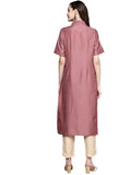 Ziyaa Women'S Brown Chinon Straight Kurta And Pant Set(Zikuch3867Andpa-M)