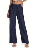 Toplot Women'S Wide-Leg Drawstring Jeans Pants (Wide-Leg-Jeans-5251-Dark-34),Dark,34,B0F29C8C9S