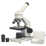 AmScope M102CPB10 40X1000X Biological Compound Microscope with Prepared and Blank Slides for Student and Kids
