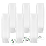 Guokoo 6 Pcs 1 oz Travel Size Toiletries Refillable Travel Bottles, Squeeze Travel Toiletry Bottles with Labels for Toiletry Mak