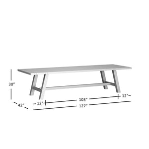 Jofran Telluride Rustic Distressed Pine 127 Trestle Farmhouse Dining Table With Extensions, Gold