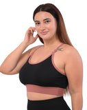 BODYFIGURE Ring Racerback Sports Bra for Women High Support, Adjustable Straps, Padded Workout Bra