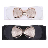 Rvm Jewels Elastic Fabric Waist Belt For Dress One Piece Stylish BowShaped Design Stretchy Big Designer Broad Ladies Belt For W